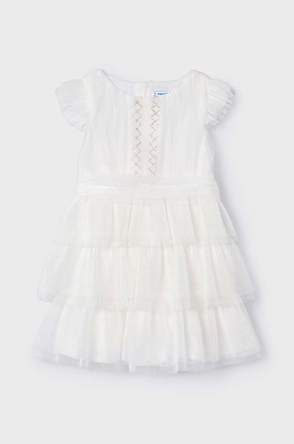 Mayoral Dječja haljina Mayoral boja: bež, mini, širi se prema dolje