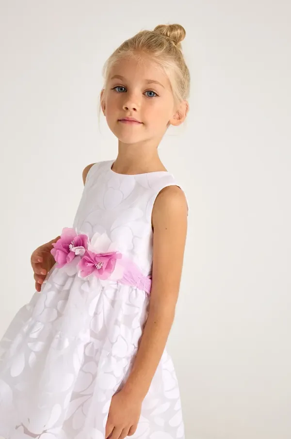 Mayoral Dječja haljina Mayoral boja: bijela, mini, širi se prema dolje, 3918