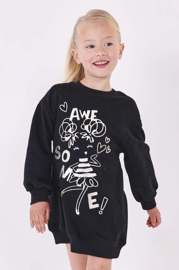 Mayoral Dječja haljina Mayoral boja: crna, mini, oversize