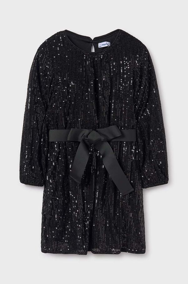 Mayoral Dječja haljina Mayoral boja: crna, mini, ravna, 7980