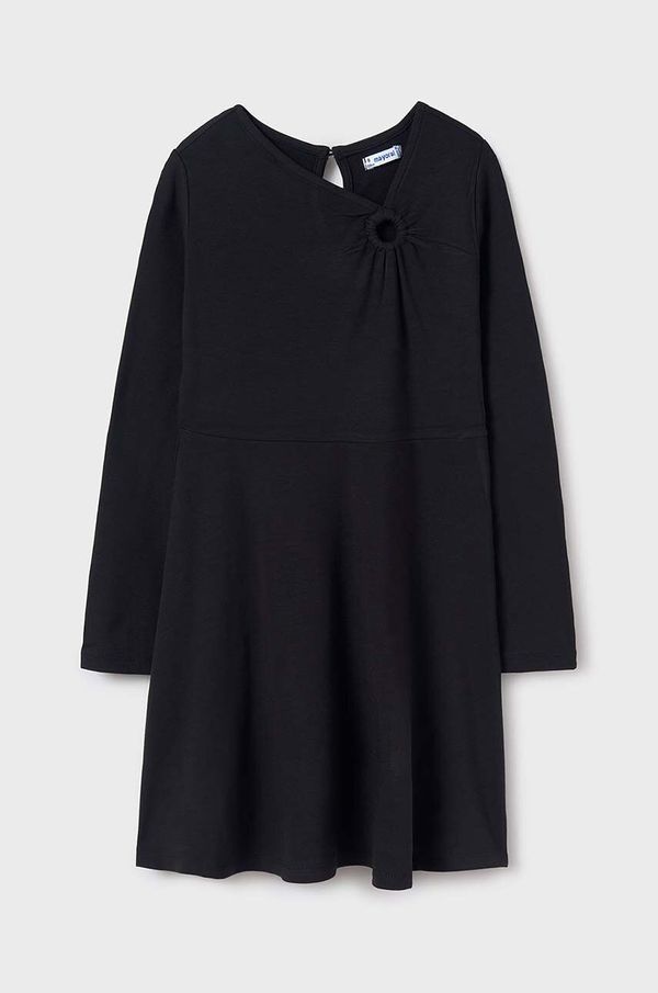 Mayoral Dječja haljina Mayoral boja: crna, mini, ravna, 7985
