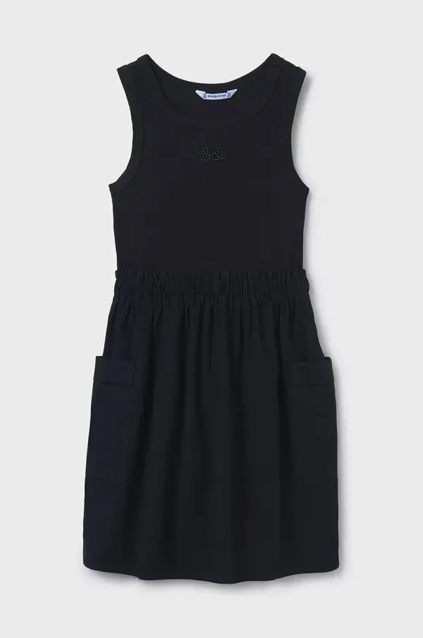 Mayoral Dječja haljina Mayoral boja: crna, mini, širi se prema dolje, 6980
