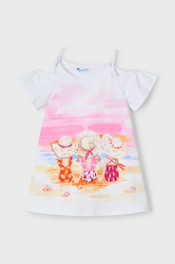 Mayoral Dječja haljina Mayoral boja: ružičasta, mini, ravna, 3963