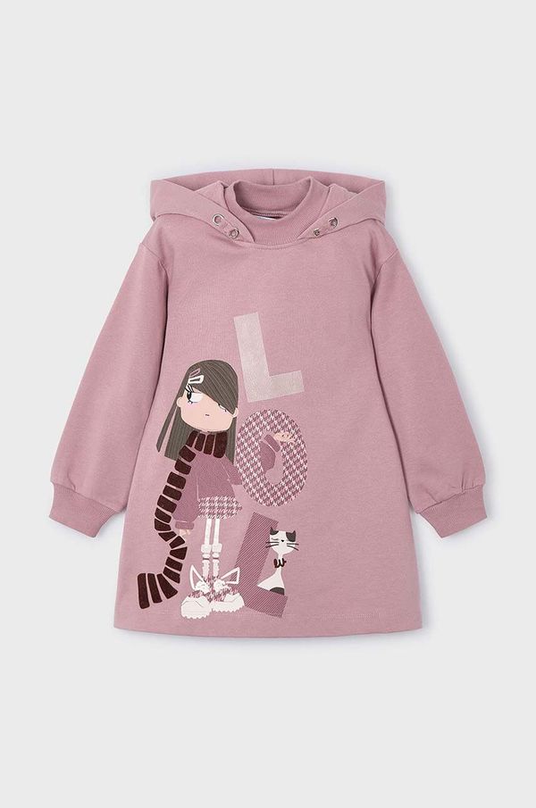 Mayoral Dječja haljina Mayoral boja: ružičasta, mini, ravna, 4930