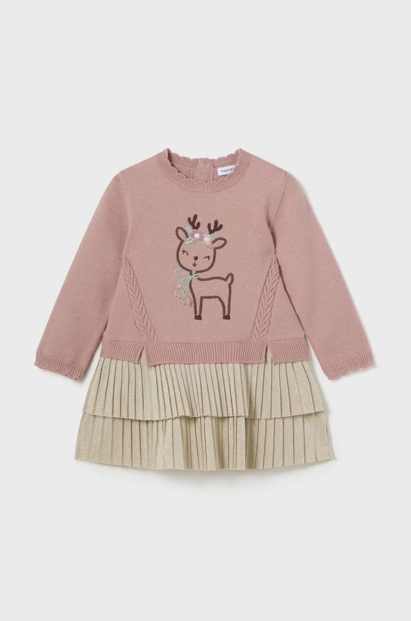 Mayoral Dječja haljina Mayoral boja: ružičasta, mini, širi se prema dolje, 2911