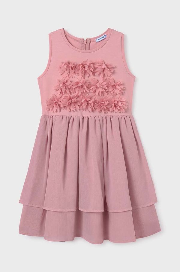 Mayoral Dječja haljina Mayoral boja: ružičasta, mini, širi se prema dolje