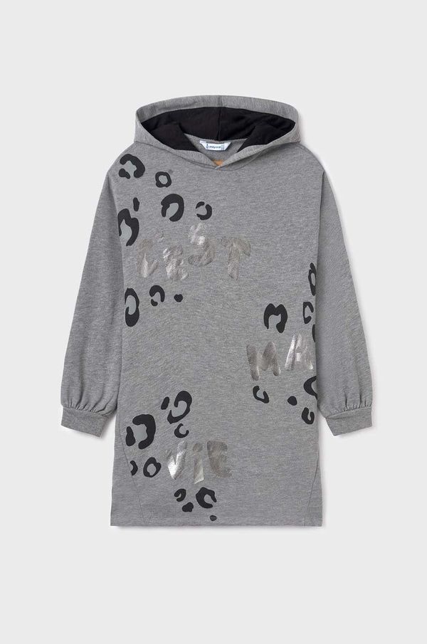 Mayoral Dječja haljina Mayoral boja: siva, mini, ravna