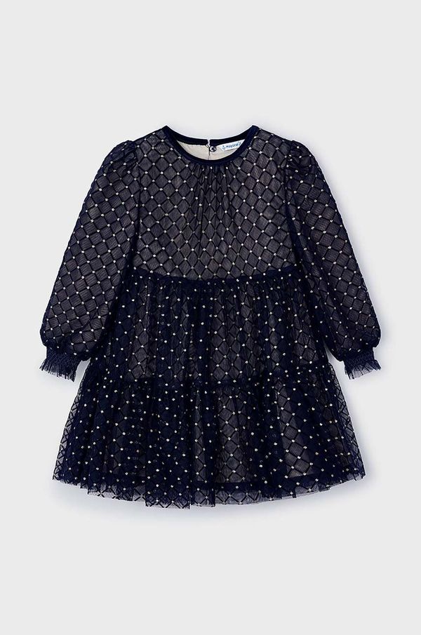 Mayoral Dječja haljina Mayoral boja: tamno plava, mini, širi se prema dolje, 4910