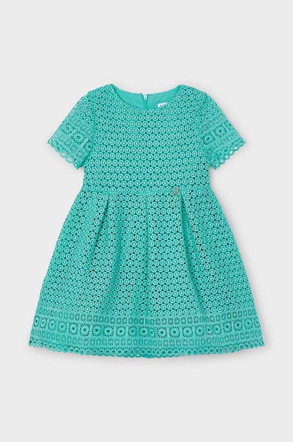 Mayoral Dječja haljina Mayoral boja: tirkizna, mini, širi se prema dolje
