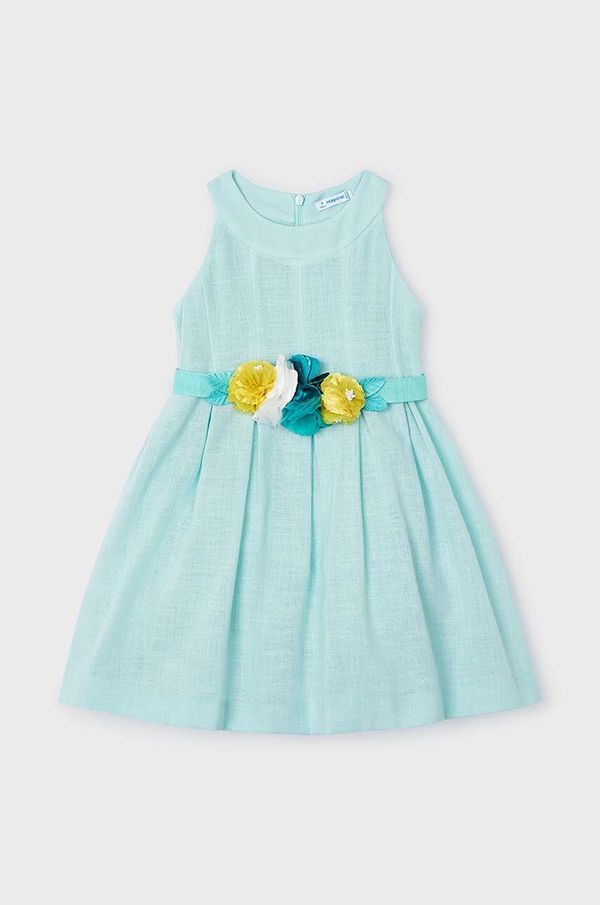 Mayoral Dječja haljina Mayoral boja: tirkizna, mini, širi se prema dolje