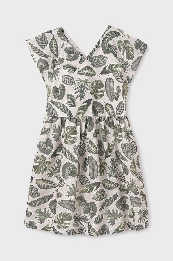 Mayoral Dječja haljina Mayoral boja: zelena, mini, ravna, 6991