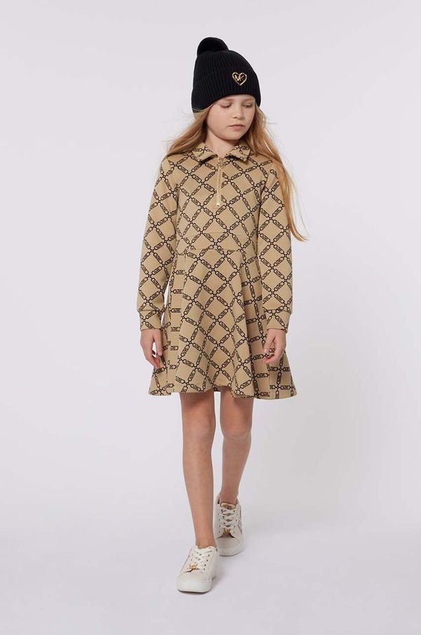 Michael Kors Dječja haljina Michael Kors boja: bež, mini, širi se prema dolje, R30164