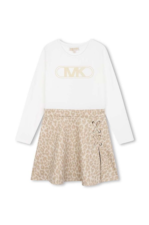 Michael Kors Dječja haljina Michael Kors boja: bež, mini, širi se prema dolje, R30171