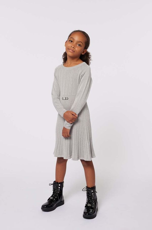 Michael Kors Dječja haljina Michael Kors boja: siva, mini, širi se prema dolje, R30169