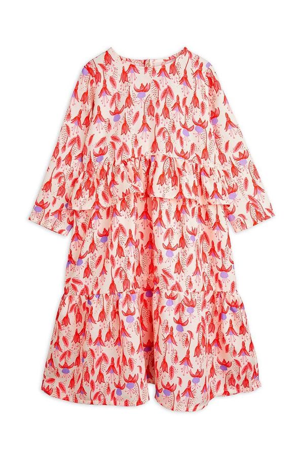 Mini Rodini Dječja haljina Mini Rodini Fuchsia boja: ružičasta, midi, širi se prema dolje, 2475010242