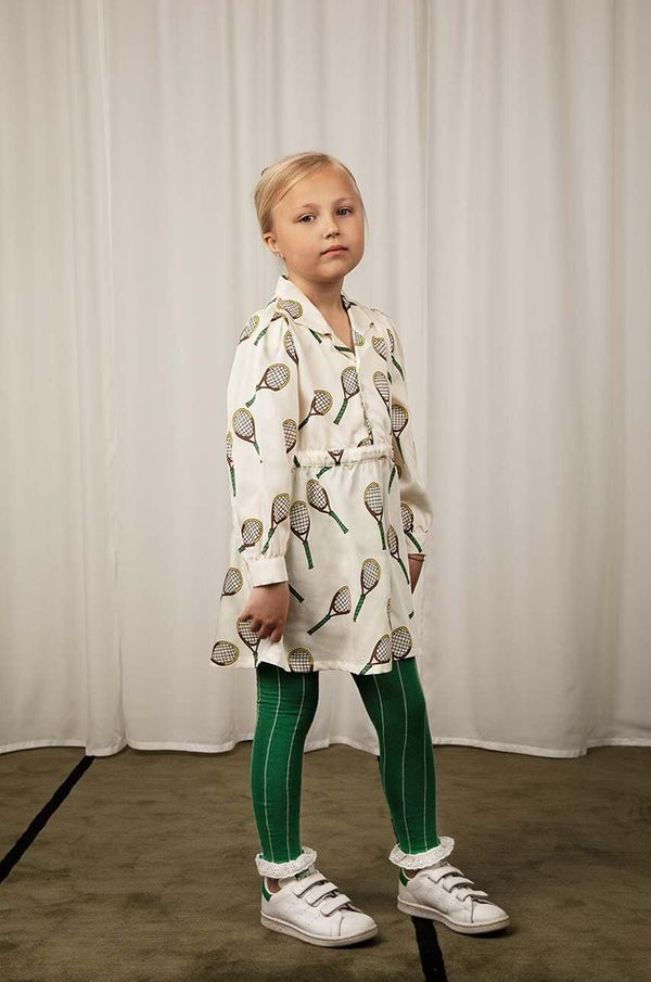 Mini Rodini Dječja haljina Mini Rodini Tennis boja: bijela, mini, širi se prema dolje