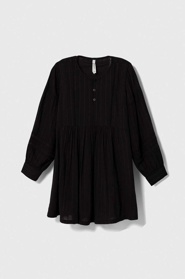 Pepe Jeans Dječja haljina Pepe Jeans boja: crna, mini, širi se prema dolje