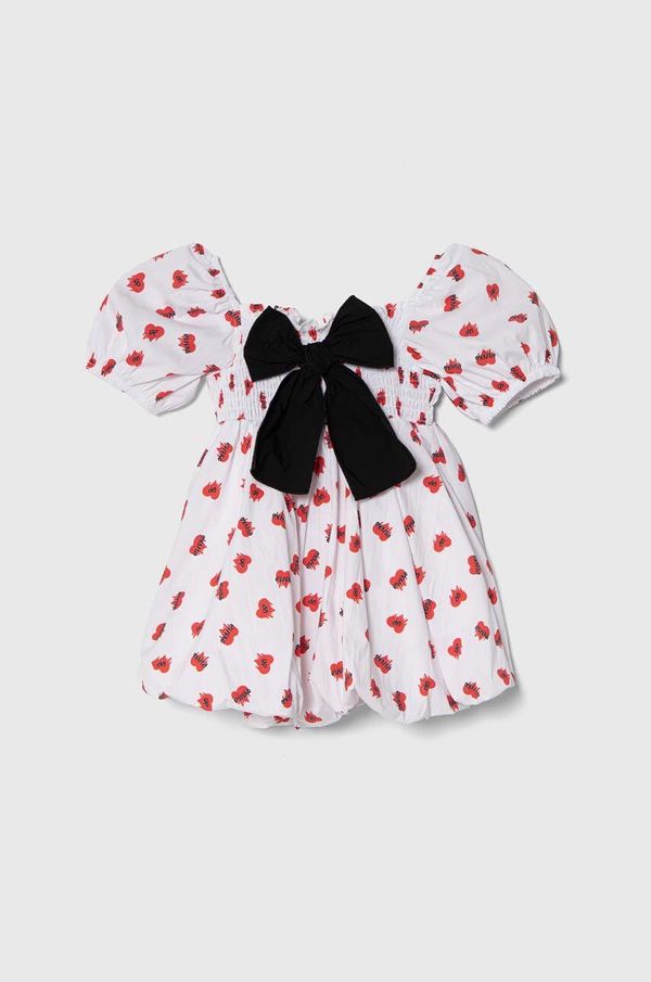 Pinko Up Dječja haljina Pinko Up boja: bijela, mini, širi se prema dolje