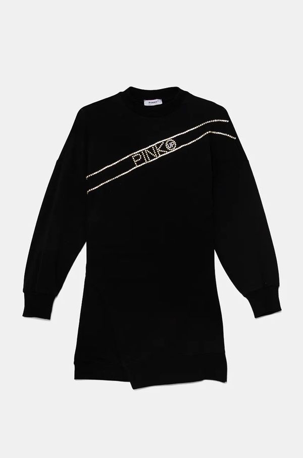 Pinko Up Dječja haljina Pinko Up boja: crna, mini, ravna, F4PIJGDR065