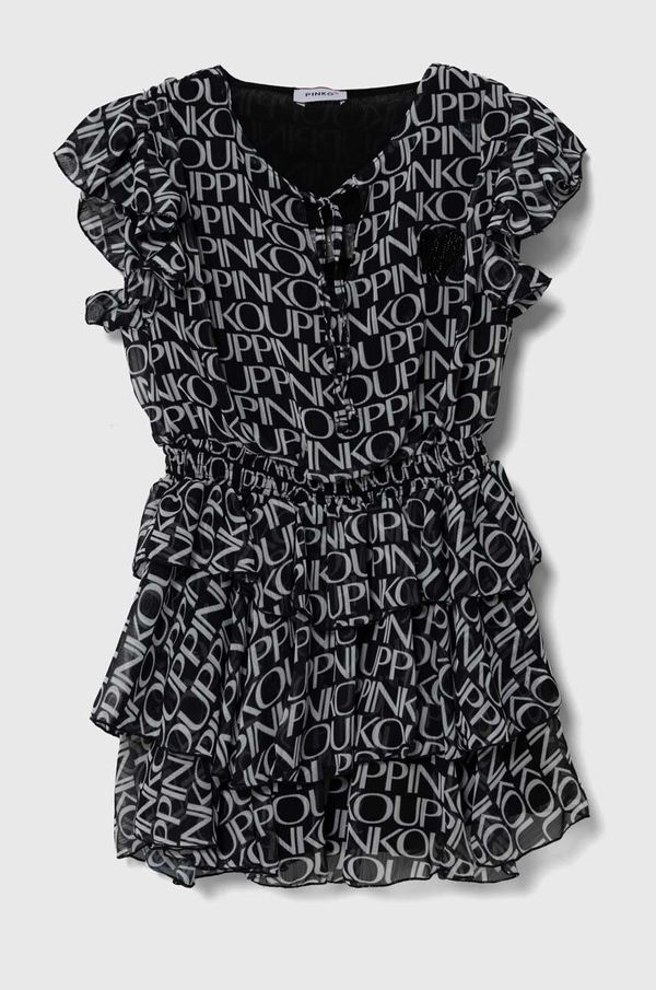 Pinko Up Dječja haljina Pinko Up boja: crna, mini, širi se prema dolje