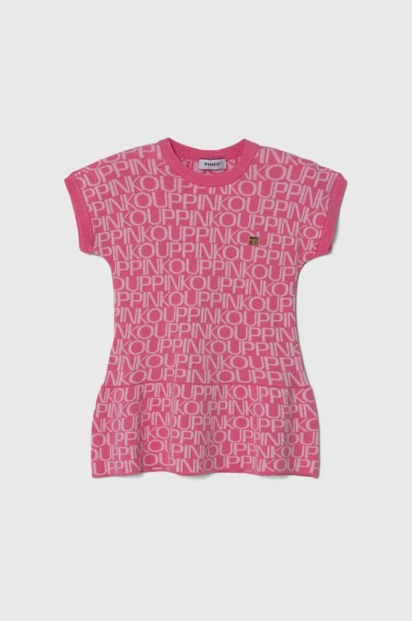 Pinko Up Dječja haljina Pinko Up boja: ružičasta, mini, širi se prema dolje