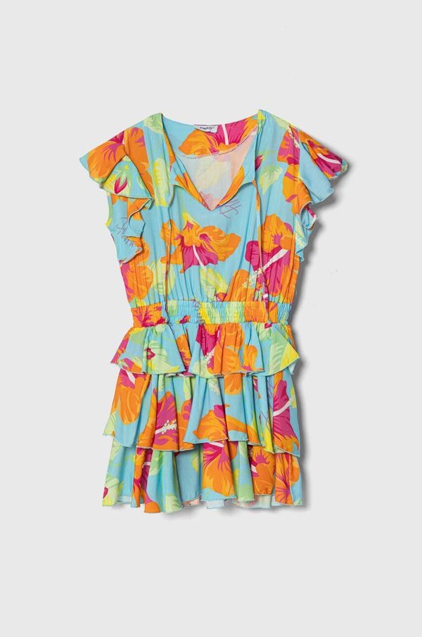 Pinko Up Dječja haljina Pinko Up boja: tirkizna, mini, širi se prema dolje