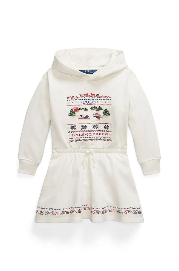 Polo Ralph Lauren Dječja haljina Polo Ralph Lauren boja: bijela, mini, širi se prema dolje, 312952131001
