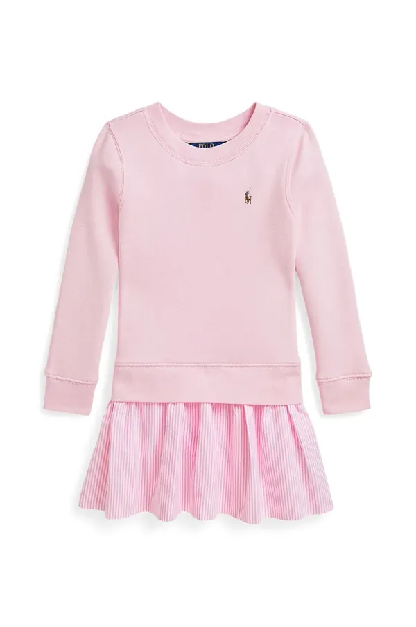 Polo Ralph Lauren Dječja haljina Polo Ralph Lauren boja: ružičasta, mini, širi se prema dolje, 312965124001