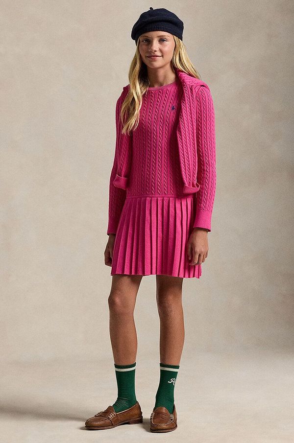 Polo Ralph Lauren Dječja haljina Polo Ralph Lauren boja: ružičasta, mini, širi se prema dolje, 313950782001
