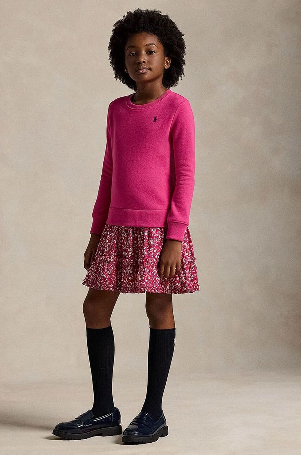 Polo Ralph Lauren Dječja haljina Polo Ralph Lauren boja: ružičasta, mini, širi se prema dolje, 313959885001