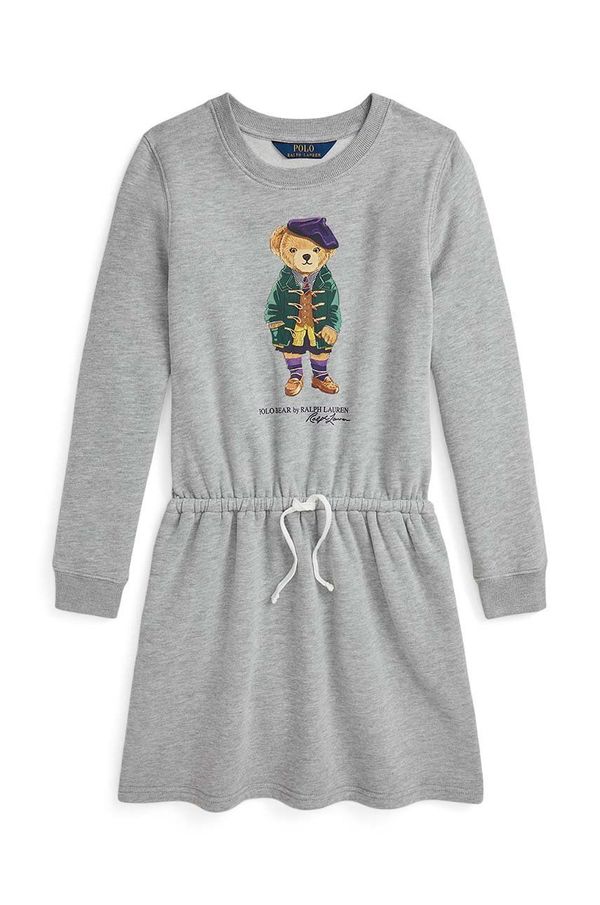 Polo Ralph Lauren Dječja haljina Polo Ralph Lauren boja: siva, mini, širi se prema dolje, 313951083001