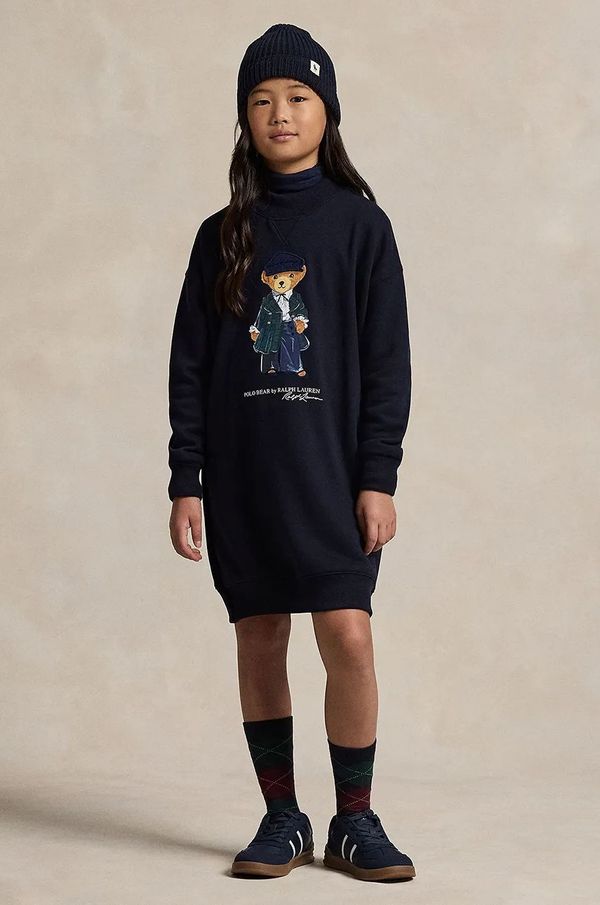 Polo Ralph Lauren Dječja haljina Polo Ralph Lauren boja: tamno plava, mini, ravna, 313952155001