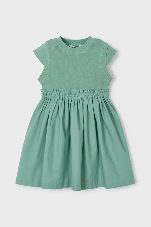 Mayoral Dječja haljina s torbicom Mayoral boja: zelena, mini, širi se prema dolje, 3927