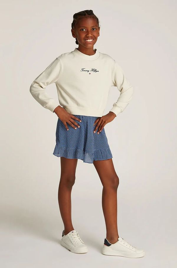 Tommy Hilfiger Dječja haljina Tommy Hilfiger boja: bež, mini, širi se prema dolje, KG0KG08334