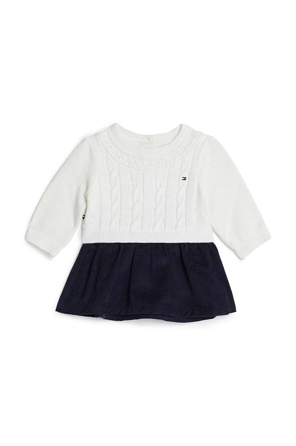 Tommy Hilfiger Dječja haljina Tommy Hilfiger boja: bijela, mini, širi se prema dolje, KN0KN02005