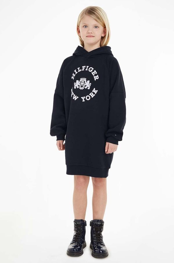 Tommy Hilfiger Dječja haljina Tommy Hilfiger boja: tamno plava, mini, oversize