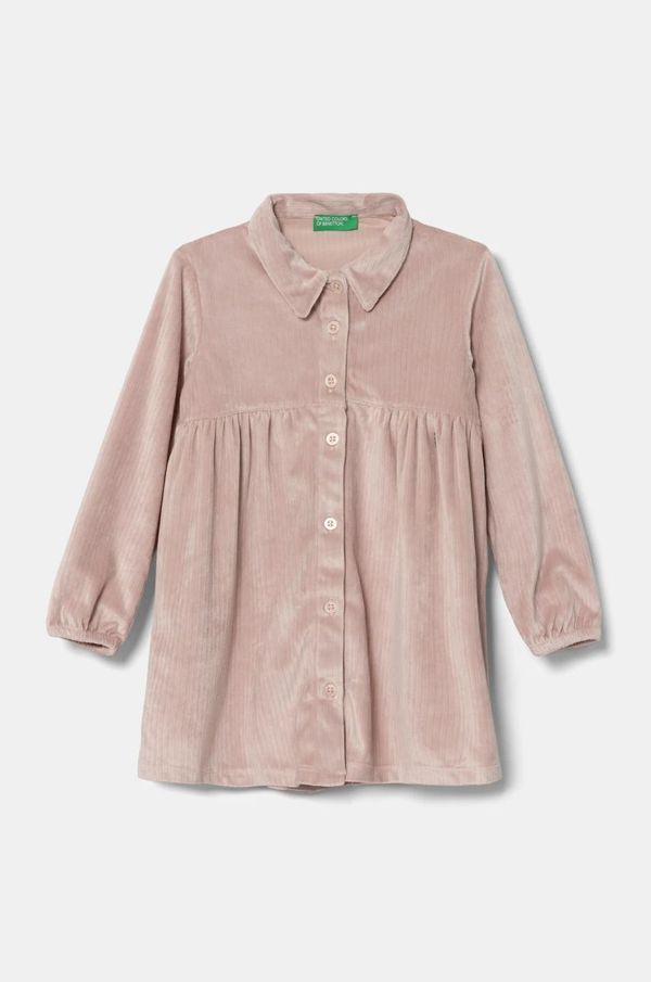 United Colors of Benetton Dječja haljina United Colors of Benetton boja: ružičasta, midi, širi se prema dolje, 37JBGV00X