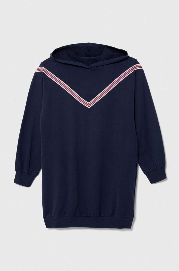 United Colors of Benetton Dječja haljina United Colors of Benetton boja: tamno plava, mini, ravna