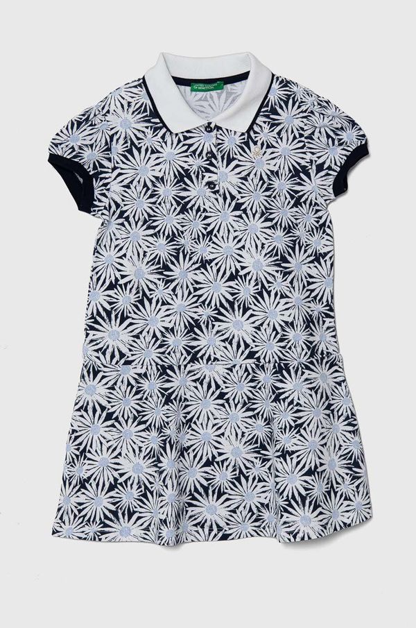 United Colors of Benetton Dječja haljina United Colors of Benetton boja: tamno plava, mini, širi se prema dolje