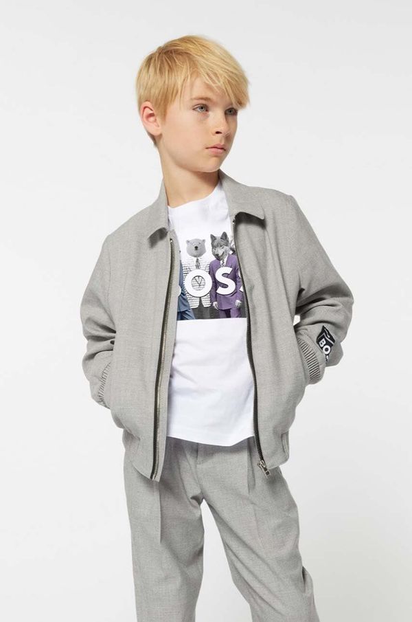 Boss Dječja jakna BOSS boja: siva, J51229