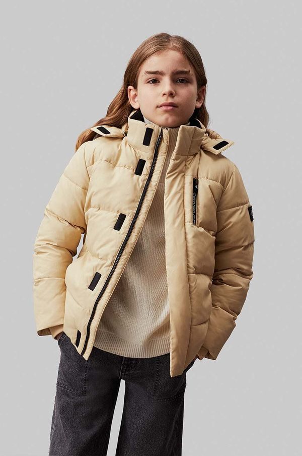 Calvin Klein Jeans Dječja jakna Calvin Klein Jeans boja: bež, IB0IB01276