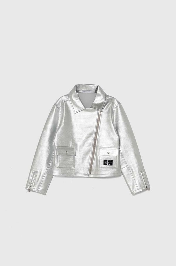Calvin Klein Jeans Dječja jakna Calvin Klein Jeans boja: srebrna