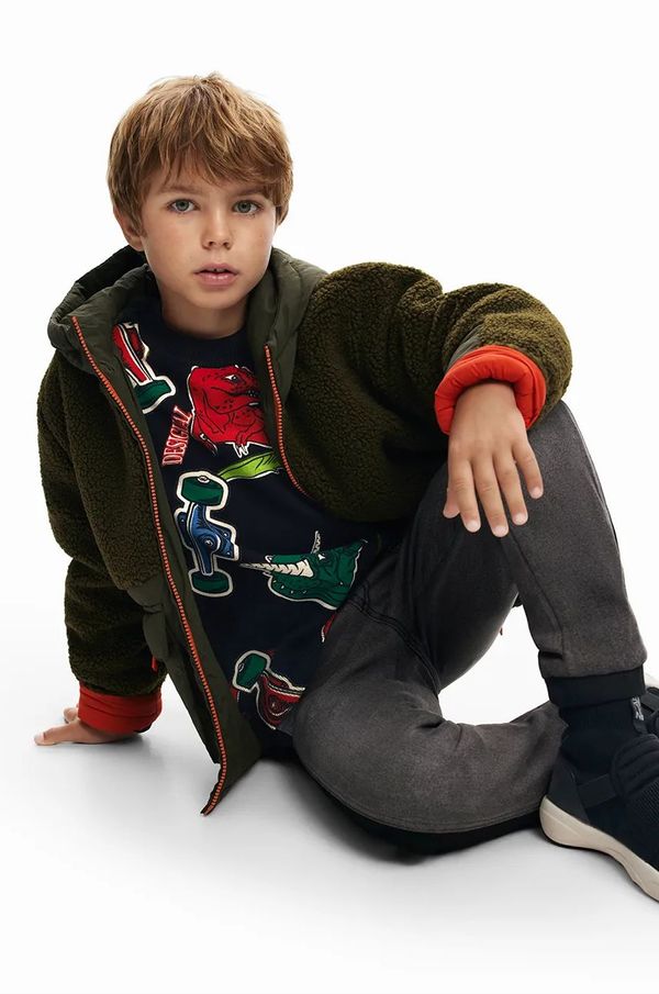 Desigual Dječja jakna Desigual boja: zelena, 24WBEW06