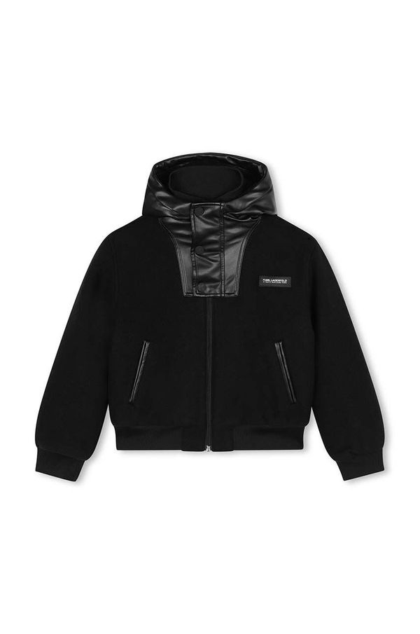 Karl Lagerfeld Dječja jakna s dodatkom vune Karl Lagerfeld boja: crna, Z30271