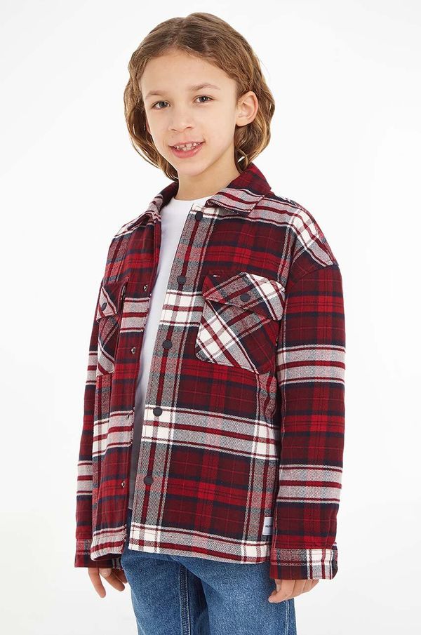Tommy Hilfiger Dječja jakna Tommy Hilfiger boja: crvena