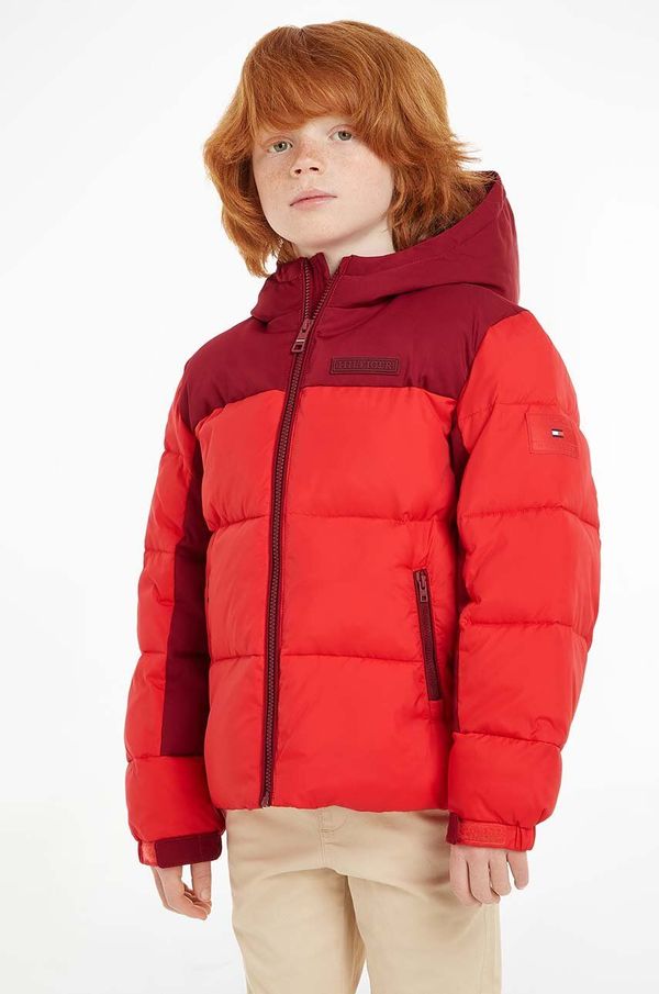 Tommy Hilfiger Dječja jakna Tommy Hilfiger boja: crvena