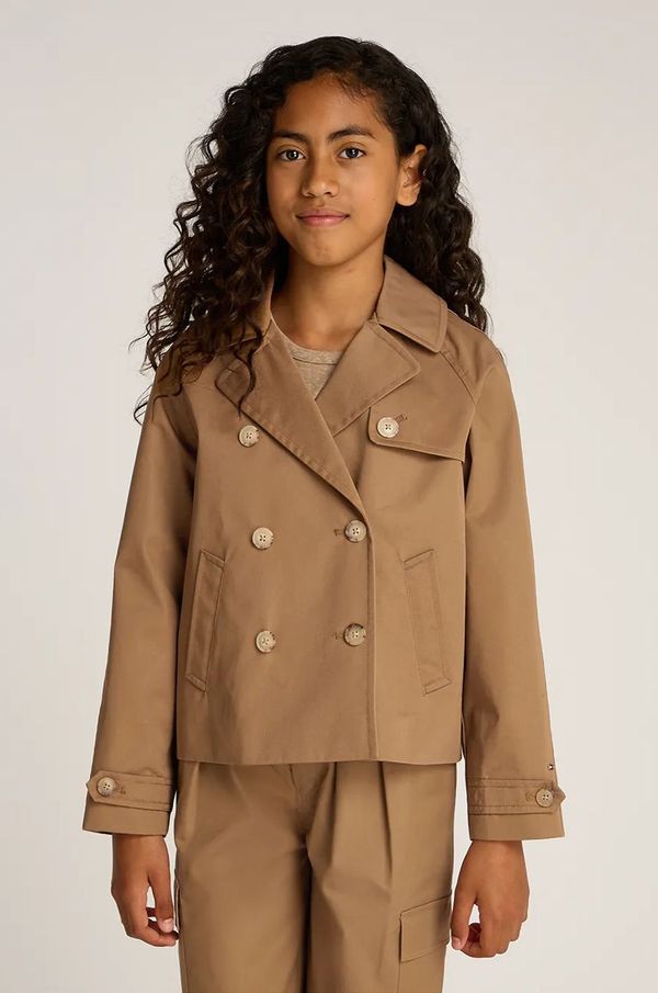 Tommy Hilfiger Dječja jakna Tommy Hilfiger boja: smeđa, KG0KG08518