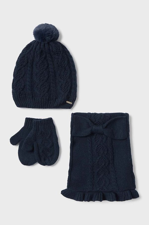 Mayoral Dječja kapa, cjevasti šal i rukavice Mayoral boja: tamno plava, 10768
