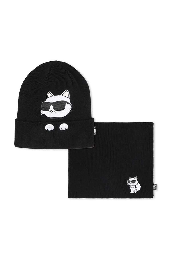 Karl Lagerfeld Dječja kapa i cjevasti šal Karl Lagerfeld boja: crna, Z30326