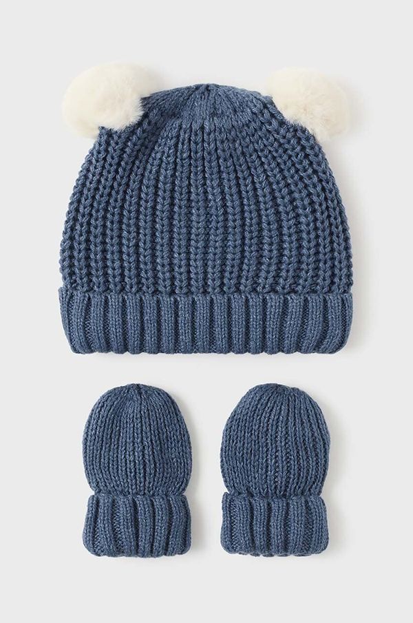 Mayoral Newborn Dječja kapa i rukavice Mayoral Newborn boja: tamno plava, 9766